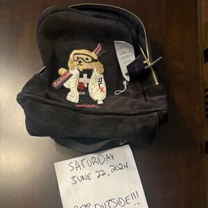 NWT Ralph Lauren Purple Label RLX Alonzo Ski Bear Suede Backpack Italy MSRP$1500